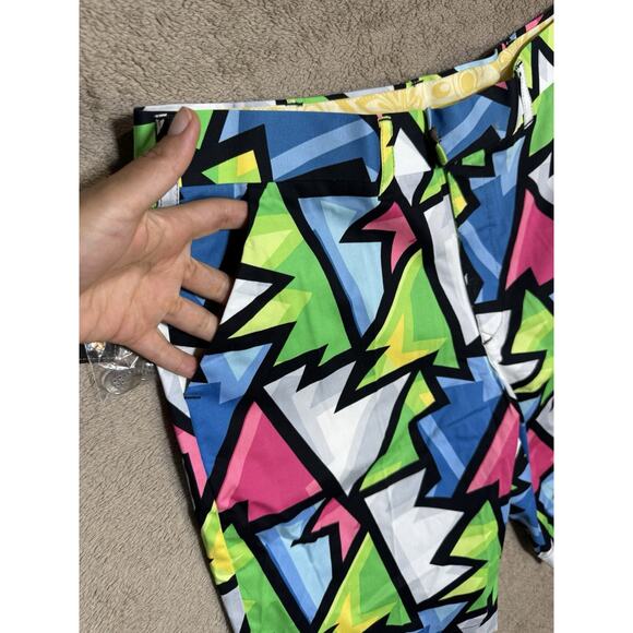 Loudmouth Golf Shorts Geometric Multicolor Stretch Summer Short Retro 34x10.5 - Picture 7 of 7